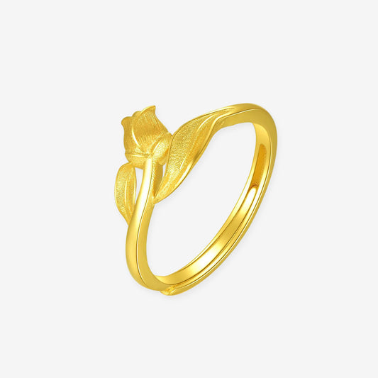 24K Gold Elegant Tulip Ring