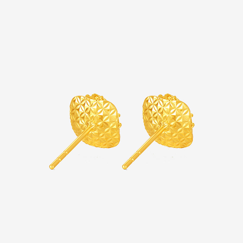 24K Gold Shining Sugar Cube Earrings