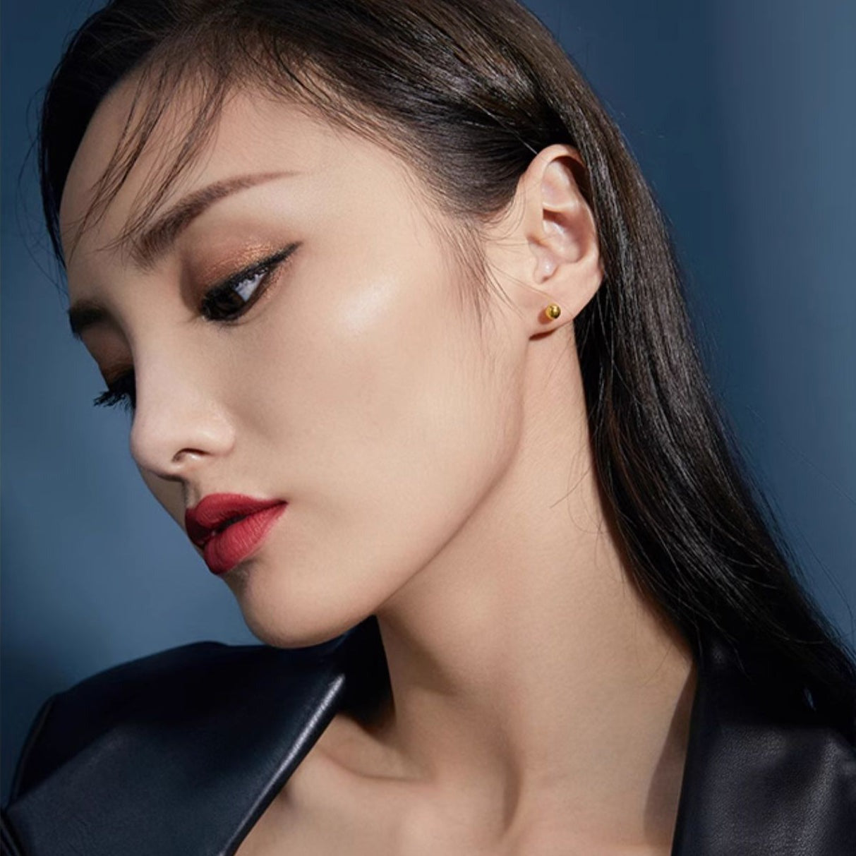 24K Gold Minimalist Ball Stud Earrings