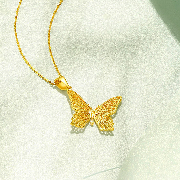 24K Gold Hollow Butterfly Pendant