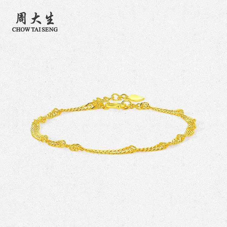สร้อยข้อมือโซ่ระลอกน้ำพื้นฐานทอง24K