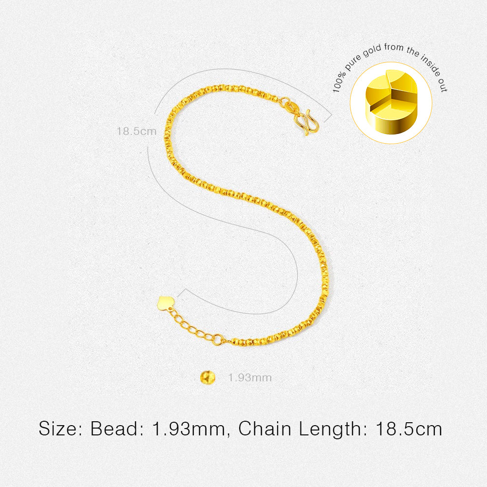 GOLDEN LIFE 24K Gold Club Shining Beads Bracelet
