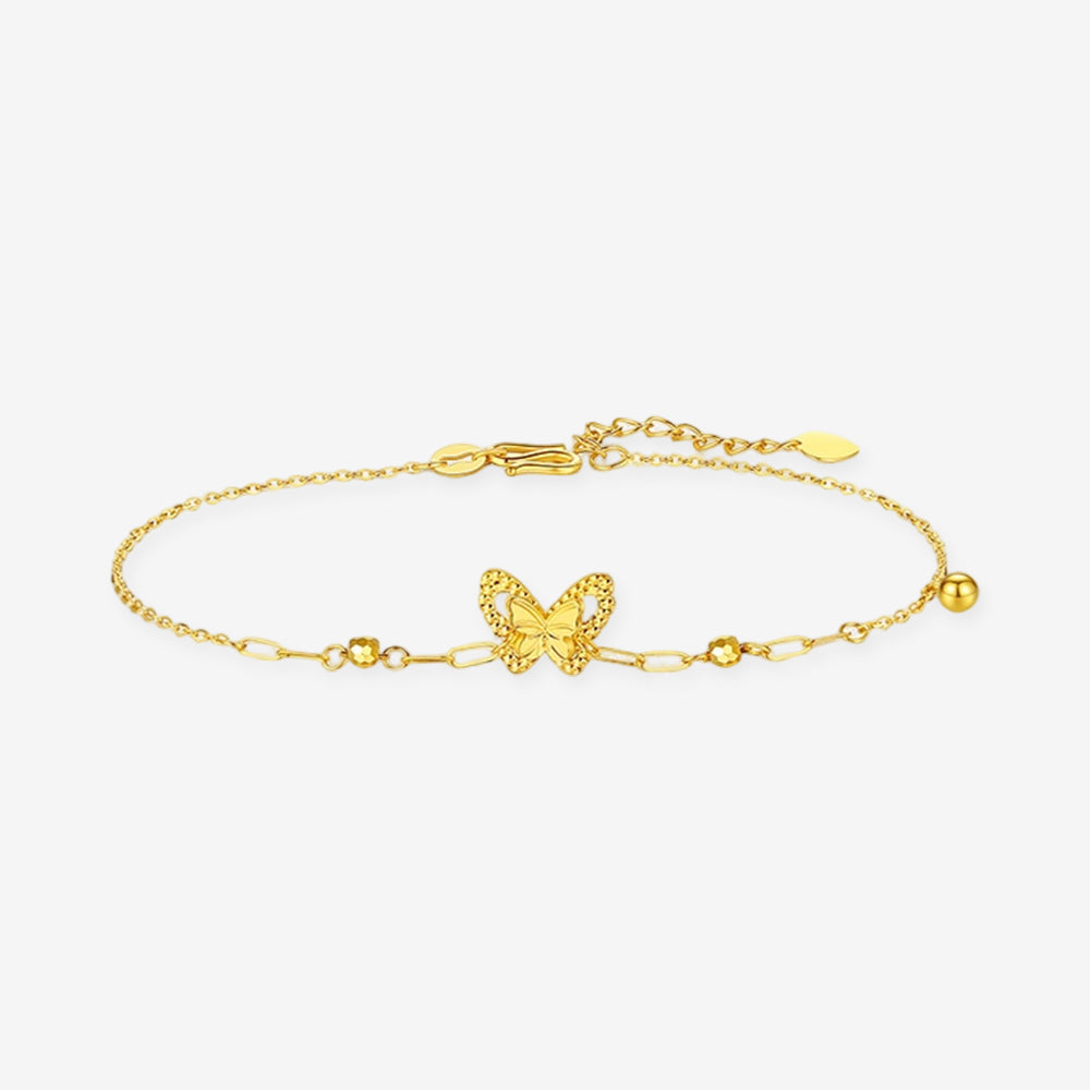 24K Gold Butterfly Beads Bracelet