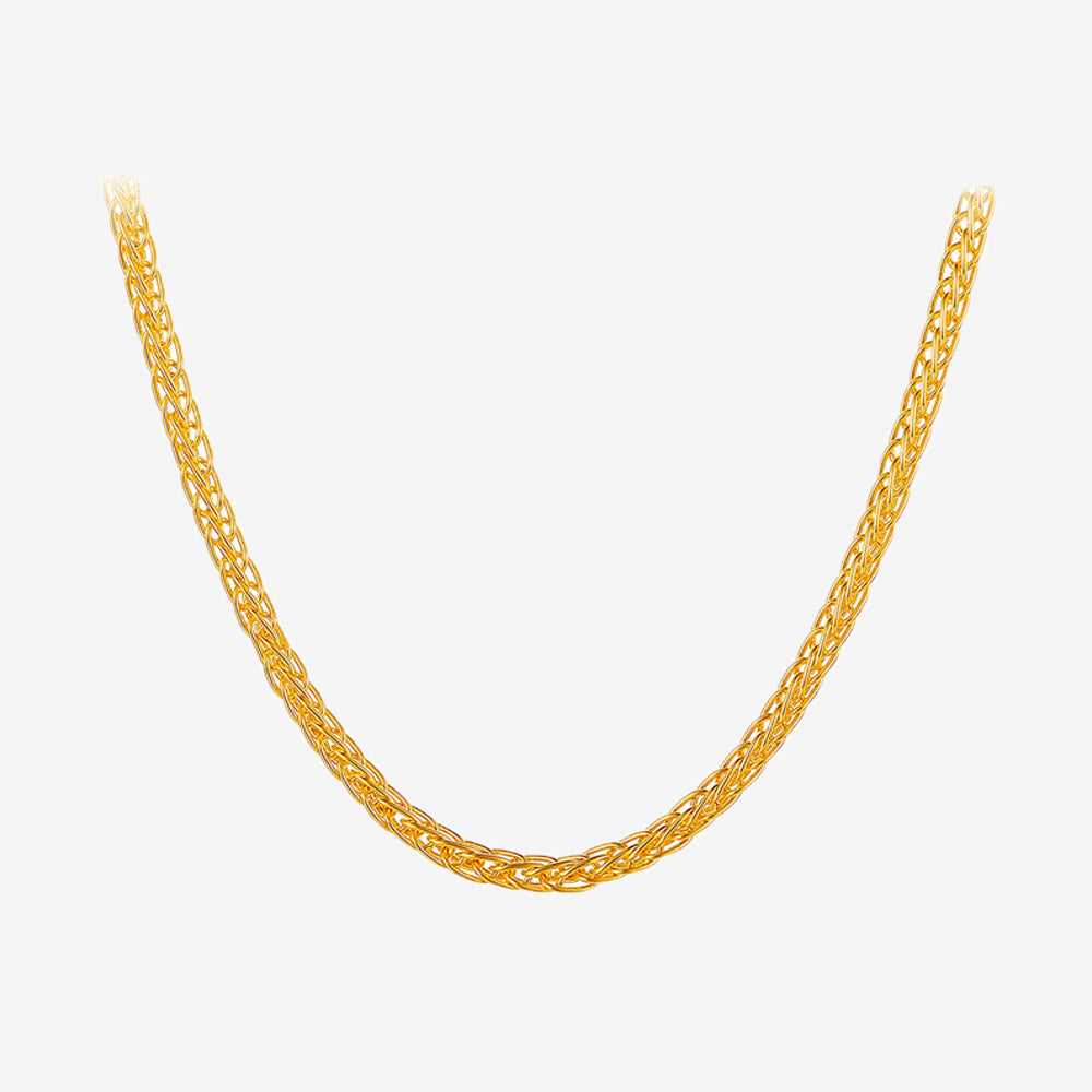 24K Gold Chopin Palma Rope Basic Necklace