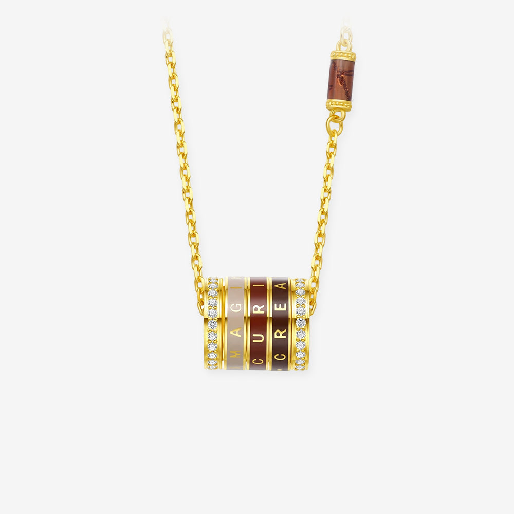 Da Vinci Code Series 24K Gold Diamond Convertible Barrel Necklace