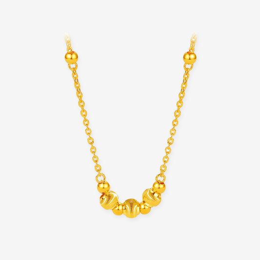 24K Gold Cat's Eye Effect Beads Necklace