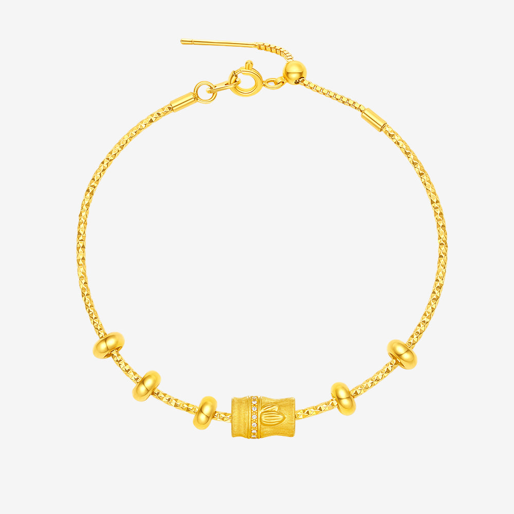 Chinese Cultural Relics Series 24K Gold Diamond Blessing Charm