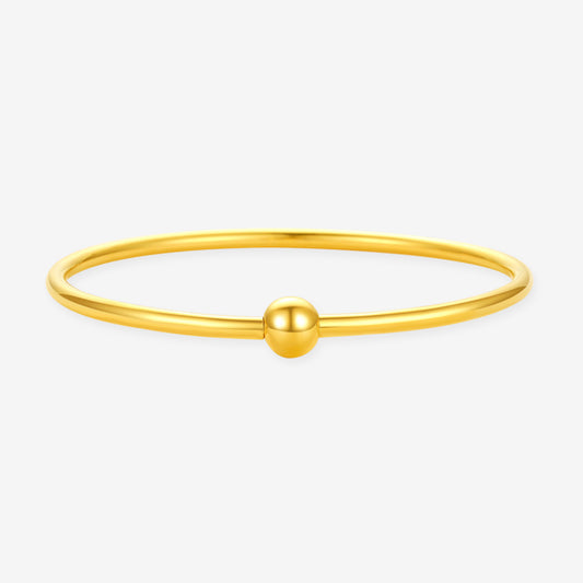 24K Gold Spiral Bead Basic Bangle
