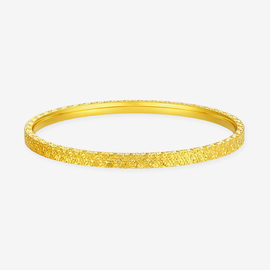 24K Gold Crushed Ice Pattern Bangle