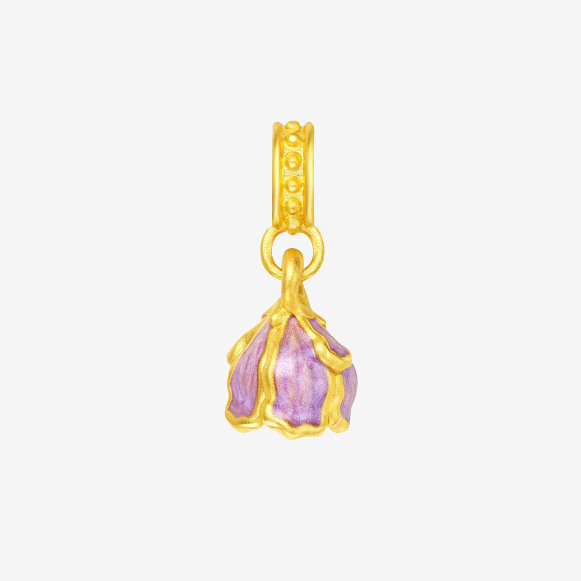 Monet Garden Series 24K Gold Enamel Iris tulip Dangle Charm