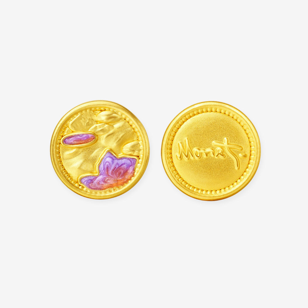 Monet Garden Series 24K Gold Enamel Water lilies Charm