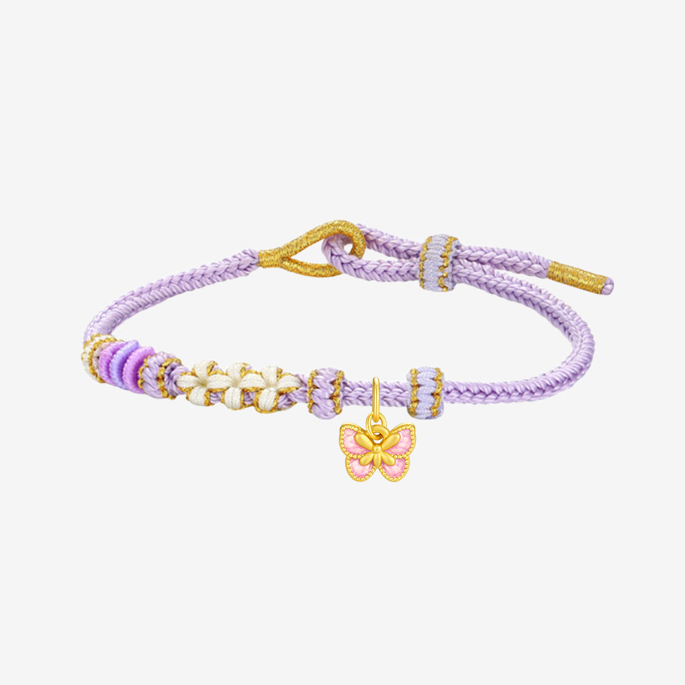 Monet Garden Series 24K Gold Enamel Flowers Butterfly Charm