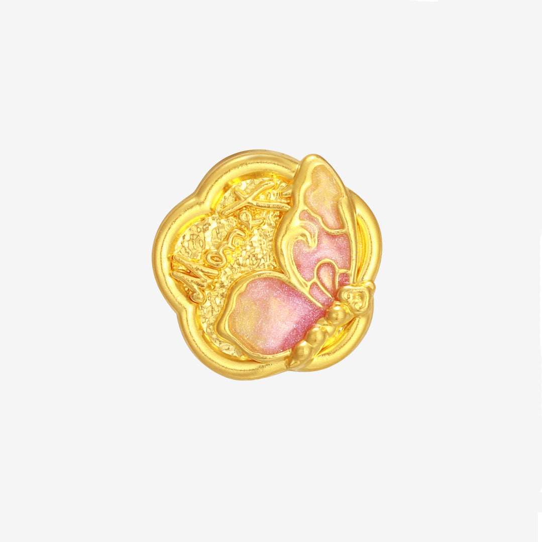 Monet Garden Series 24K Gold Butterfly Flower Charm