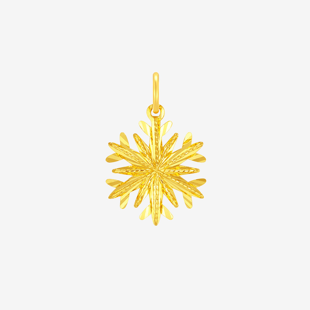 24K Gold Christmas Snowflake Pendant Earrings
