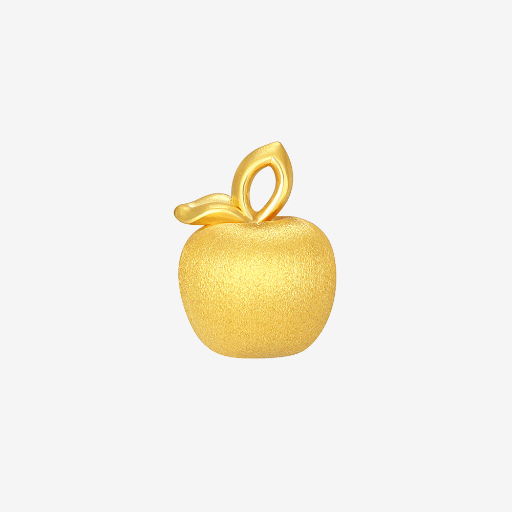 24K Gold Christmas Apple Necklace Pendant