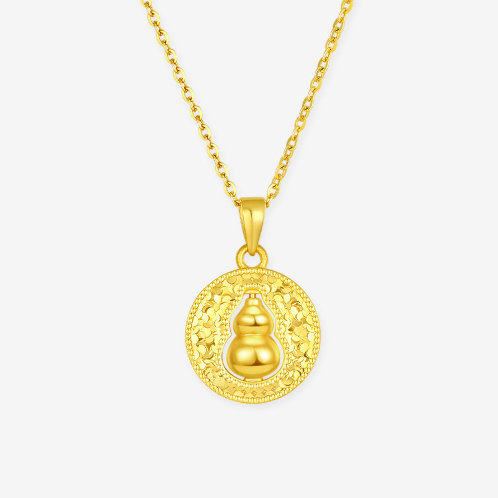 24K Gold Crushed Ice Gourd Pendant
