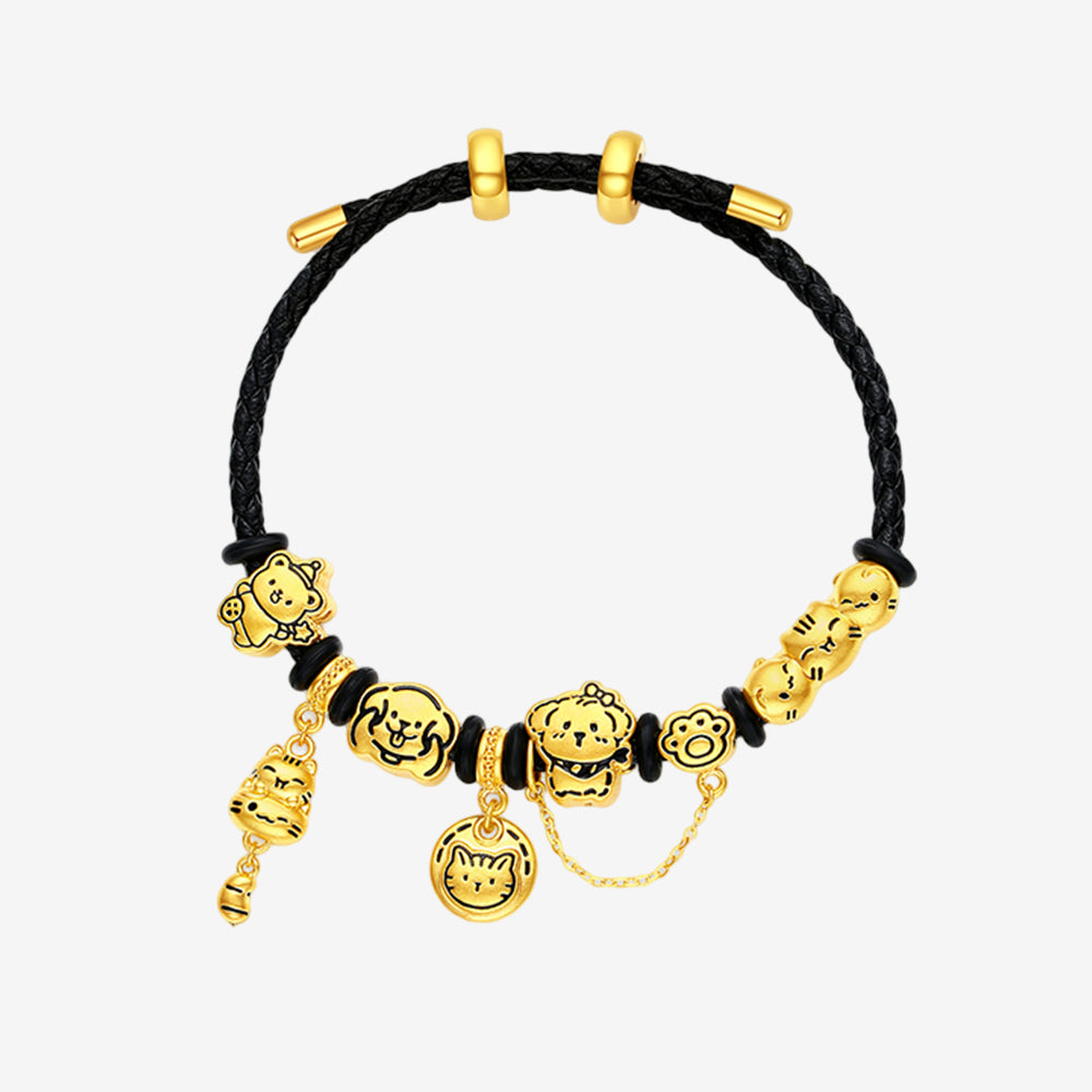 24K Gold Happy Pet Cat and Dog Charm