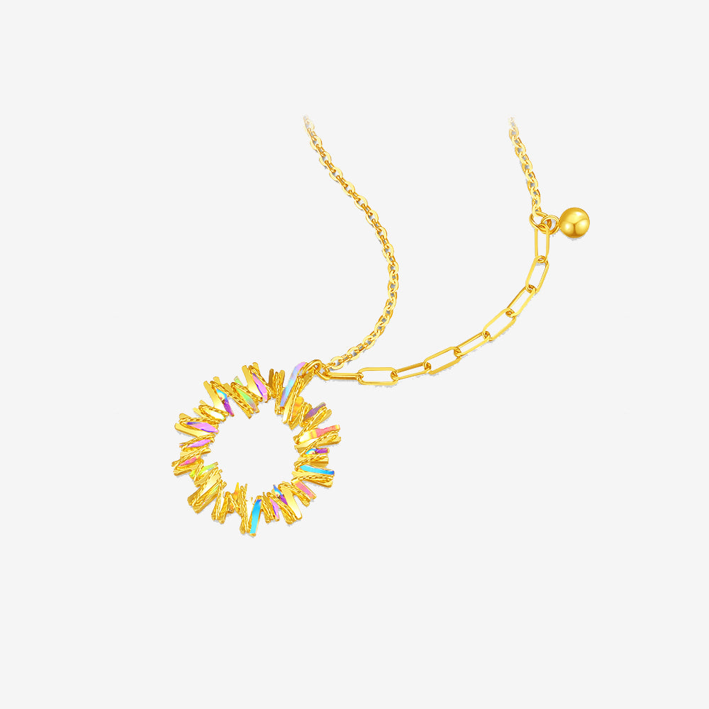 24K Gold Dazzle Circle Necklace