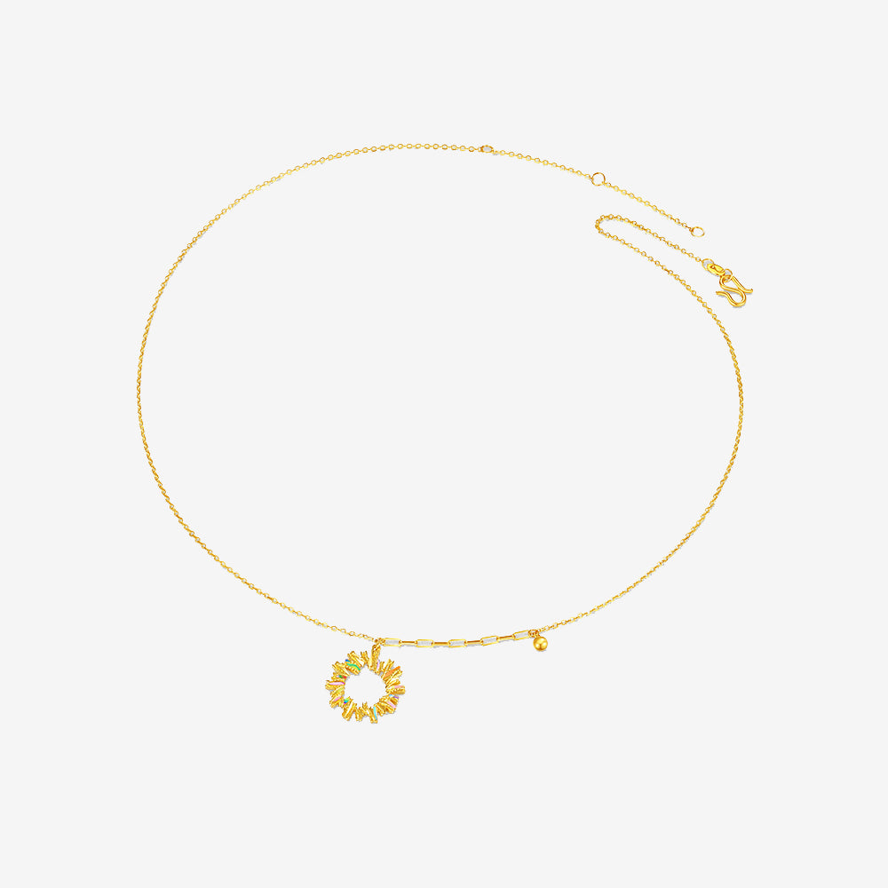 24K Gold Dazzle Circle Necklace