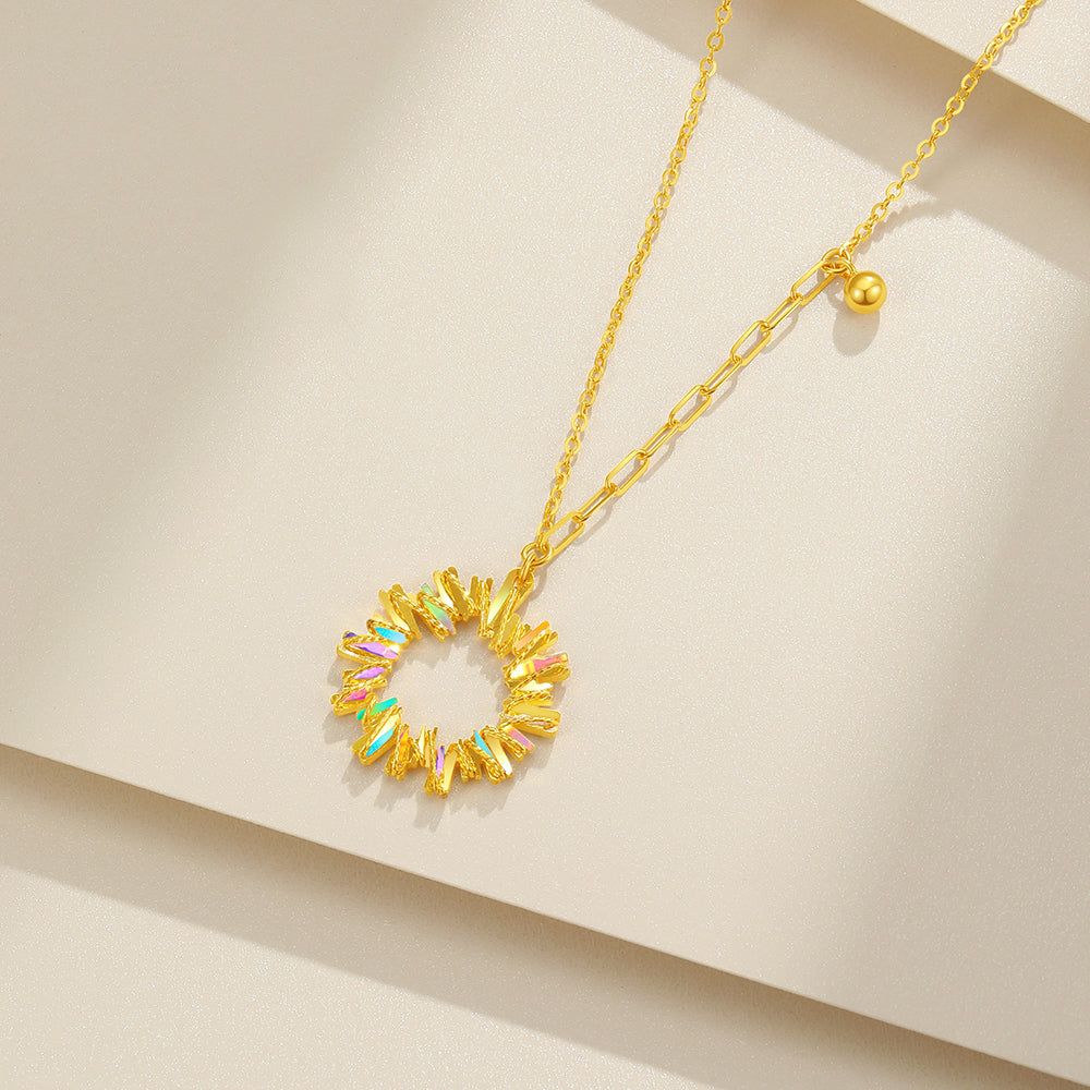 24K Gold Dazzle Circle Necklace