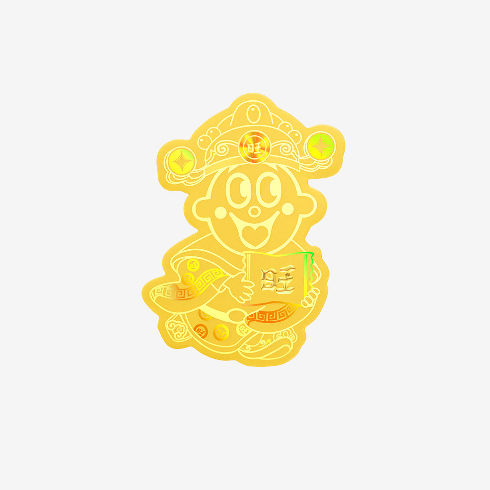 Want Want Co-branded Series 24K Gold Phone Stickers Gold Bar