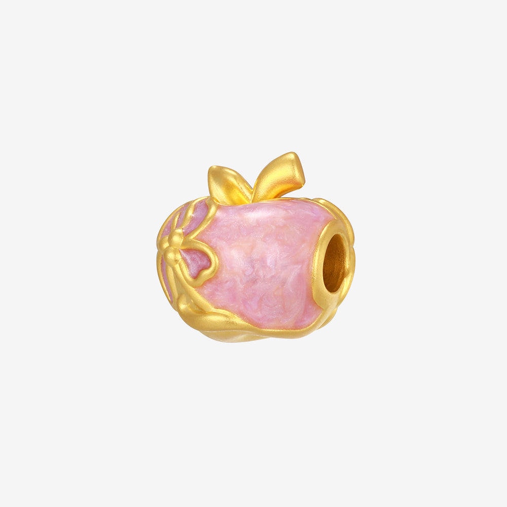 Art Garden Series 24K Gold Enamel Christmas Bell Apple Charm
