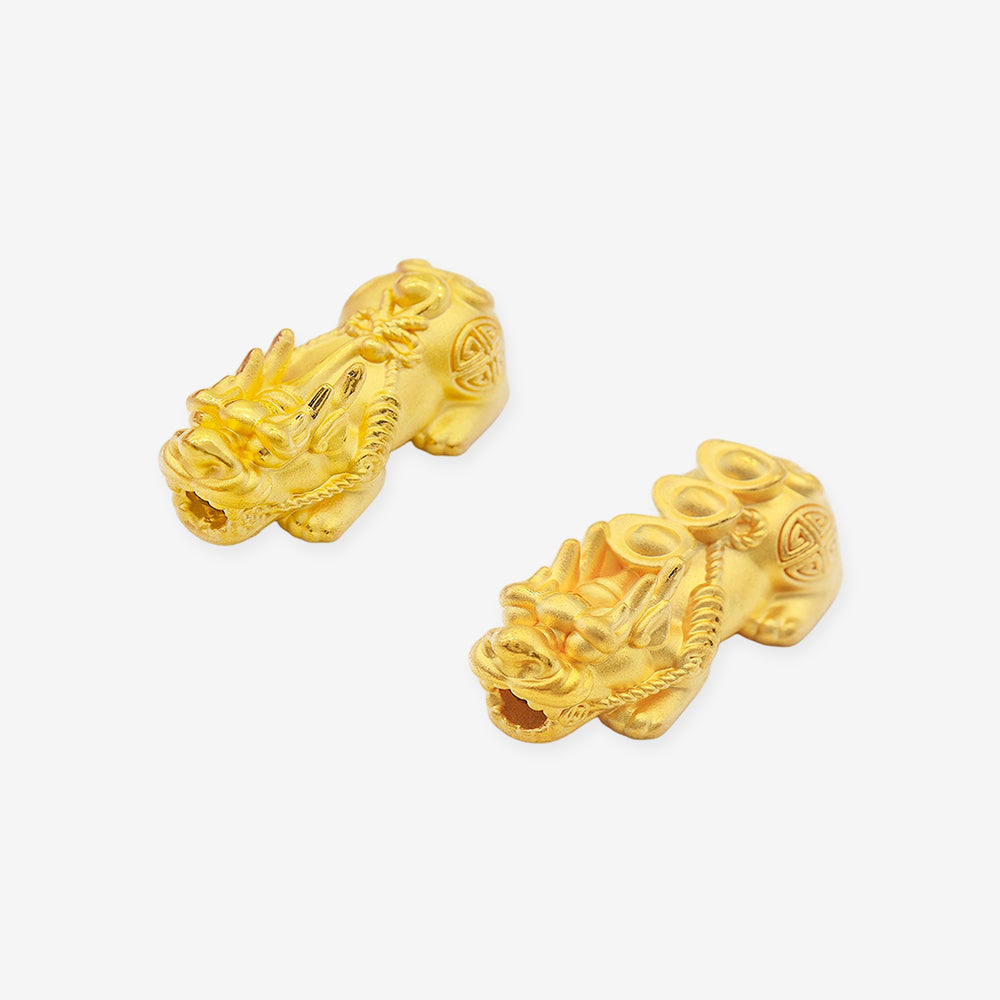 24K Gold Fortune Ingot Pixiu Charm