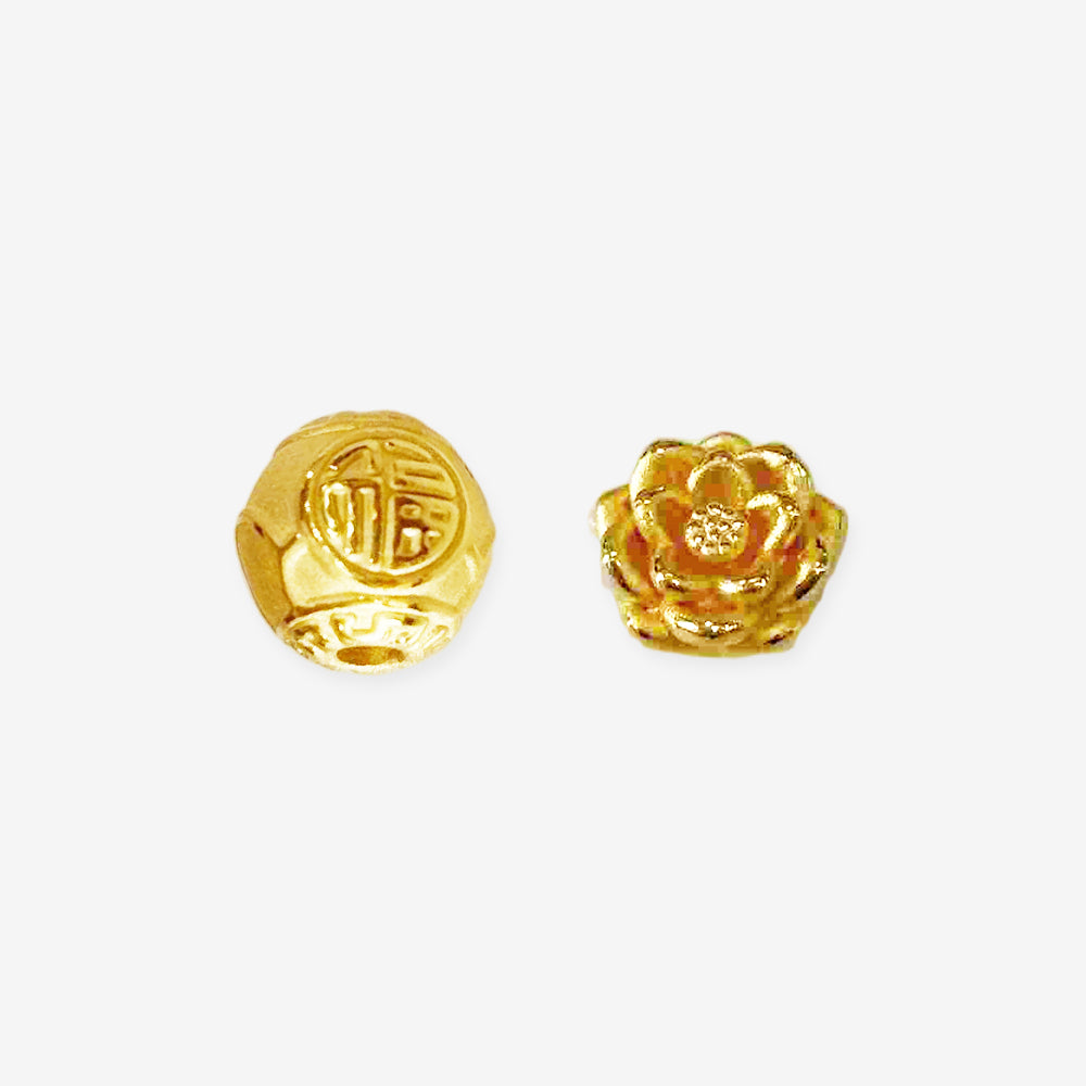 24K Gold Lotus Blessing Fu Charm