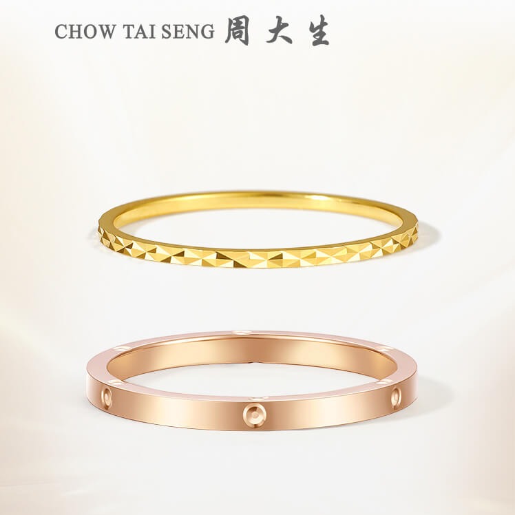 18K Gold Lathes-carved Minimalist Ring