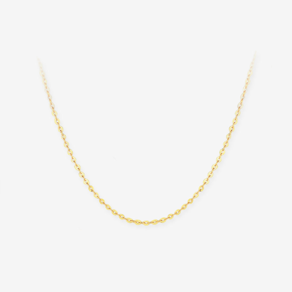 18K Gold Trace Chain Basic Necklace