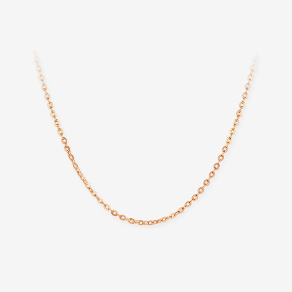 18K Gold Trace Chain Basic Necklace