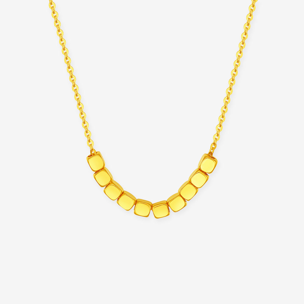 GOLDEN LIFE 18K Gold O-chain Sugar Cubes Necklace