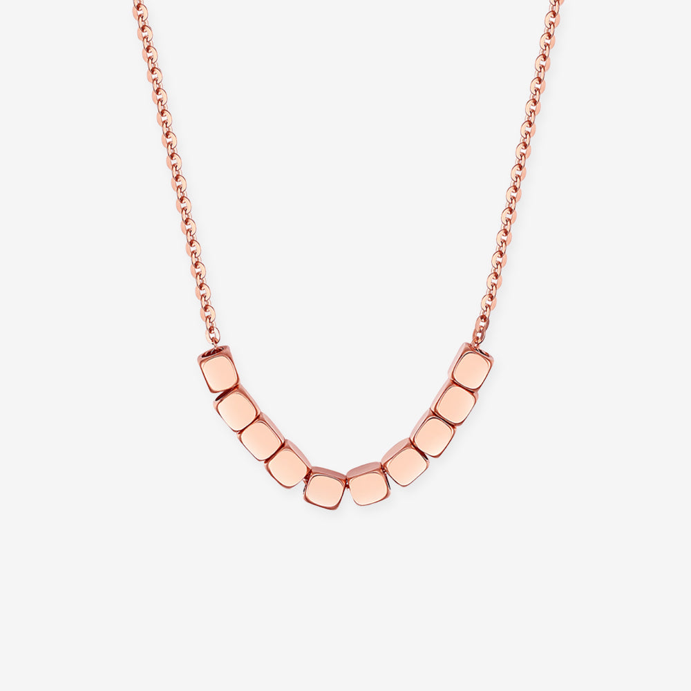 GOLDEN LIFE 18K Gold O-chain Sugar Cubes Necklace