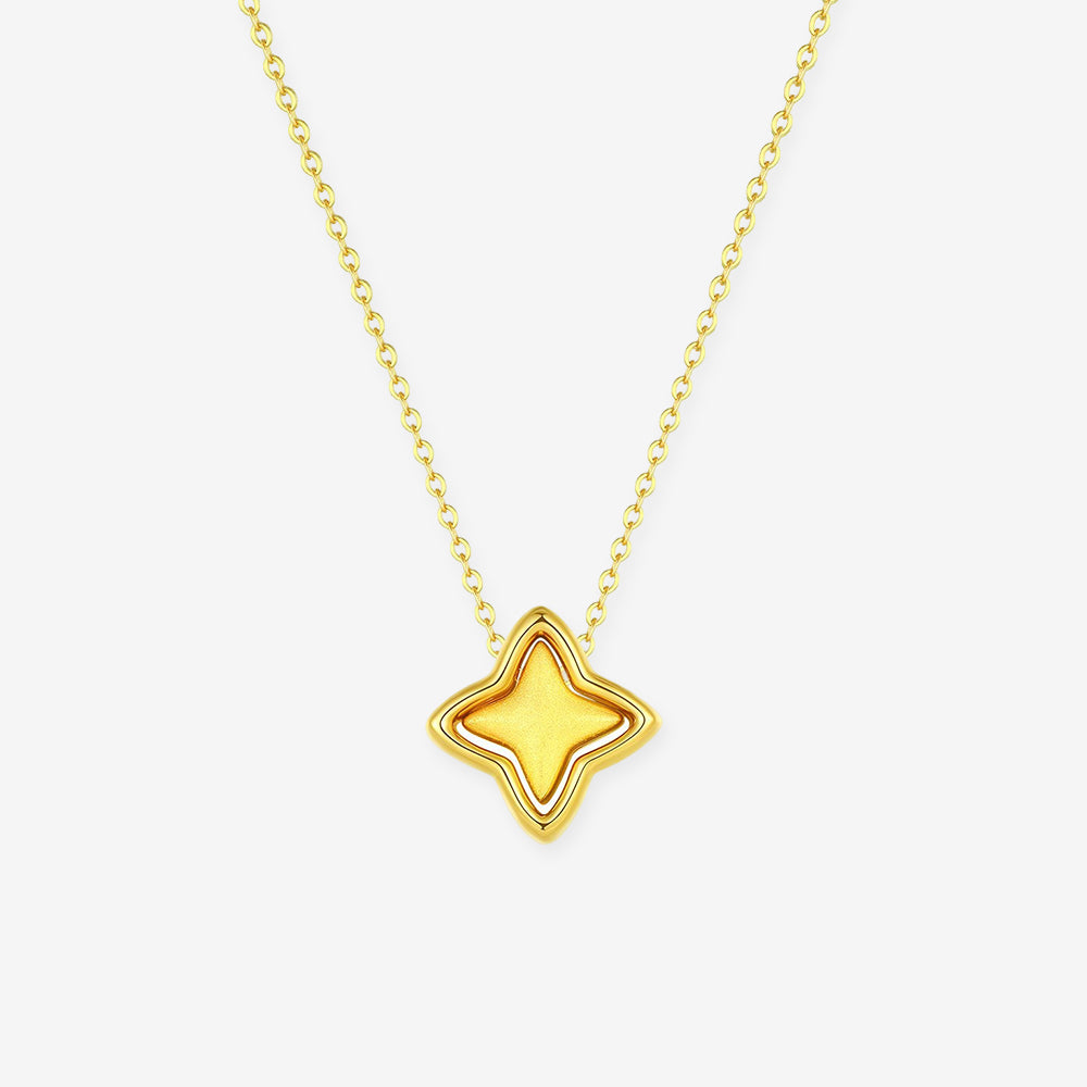 18K Gold Four-Pointed Star Pendant