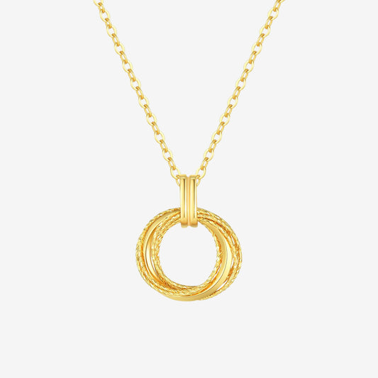 18K Gold Circle C Double Mobius Necklace