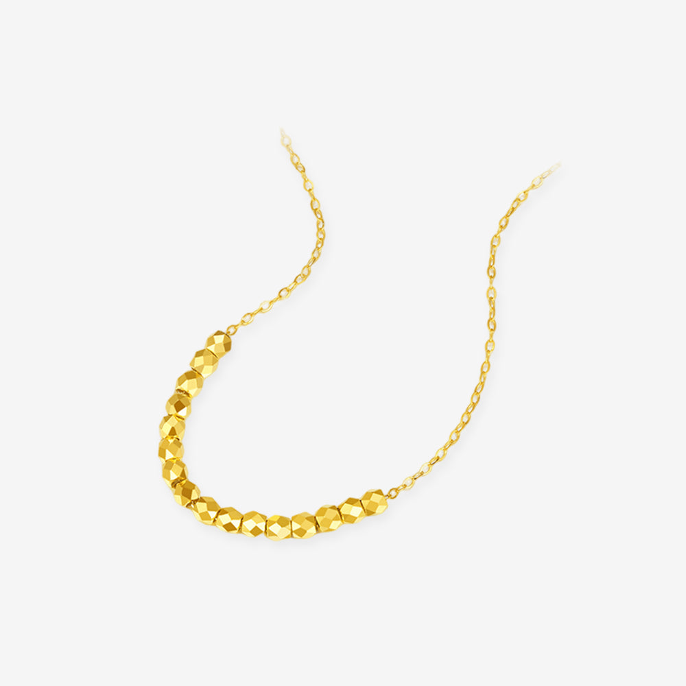 18K Gold Small Bead Necklace