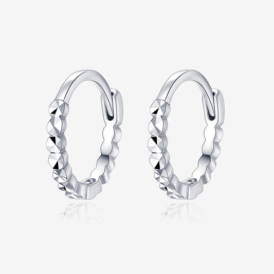 Pt950 Platinum Circle Simple Hoop Earrings