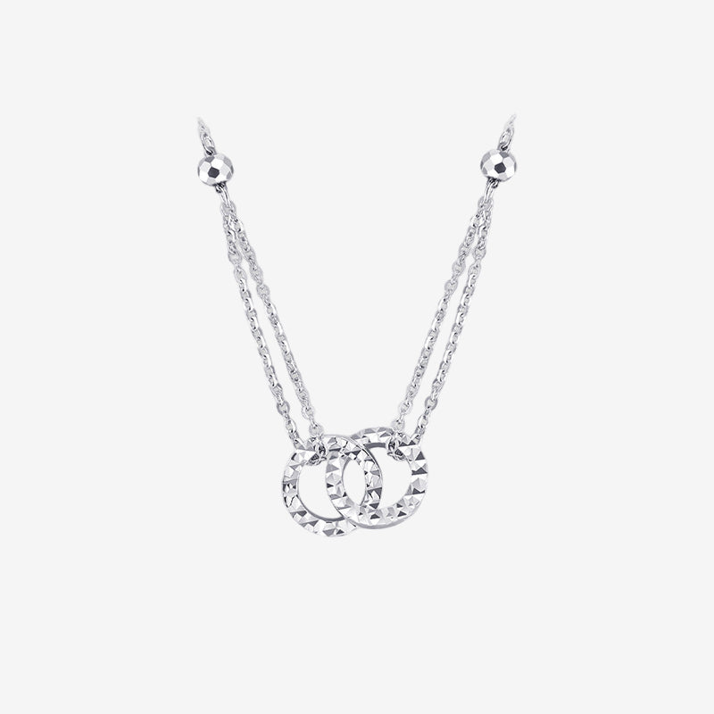 Pt950 Platinum Double Circle Necklace