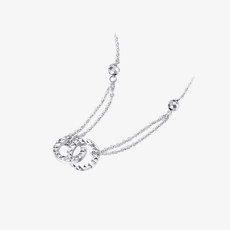 Pt950 Platinum Double Circle Necklace