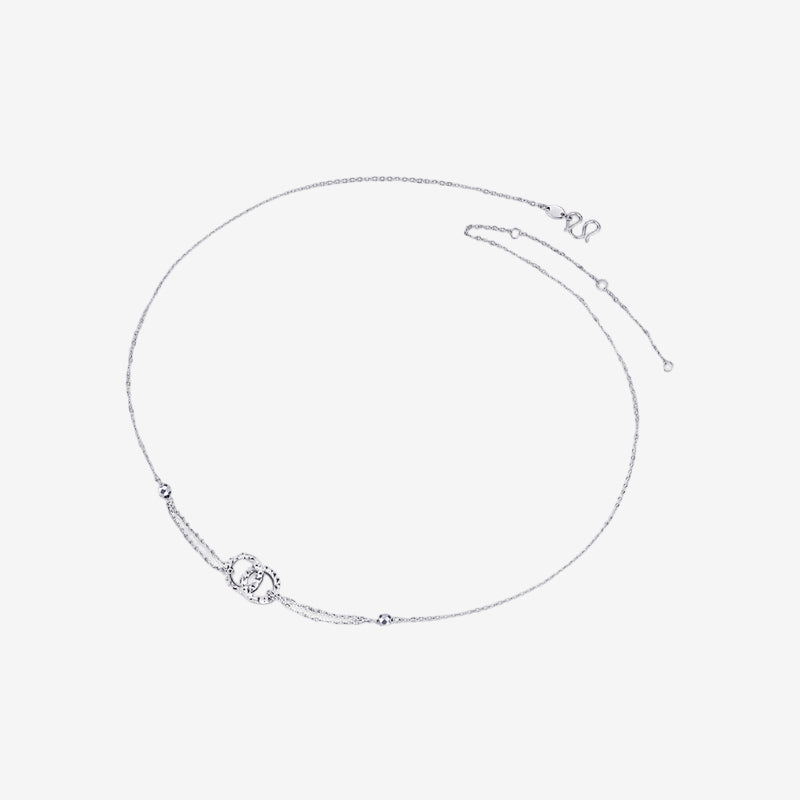 Pt950 Platinum Double Circle Necklace