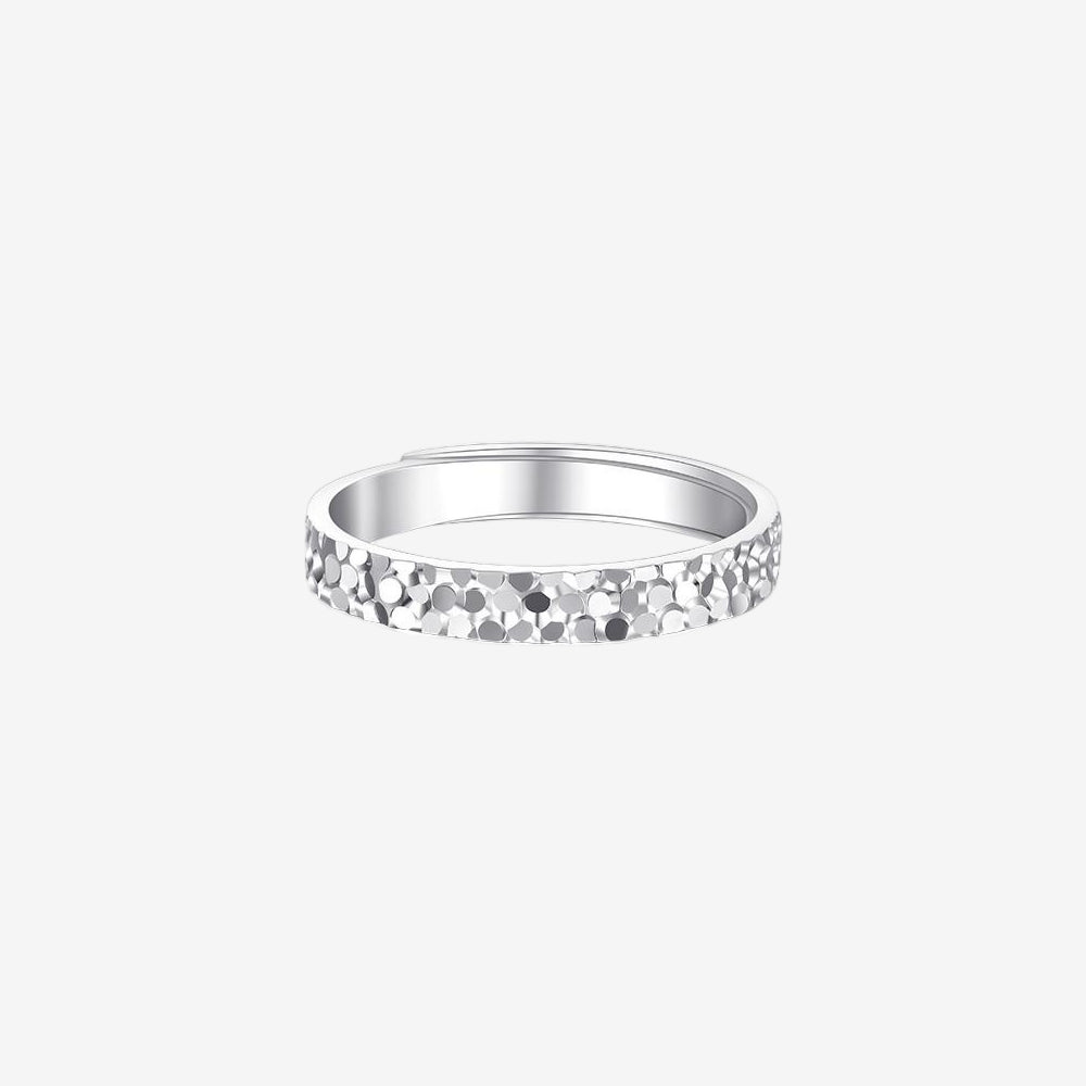 Gold Plated Silver Crushed Ice Pattern Open Bangle & Ring