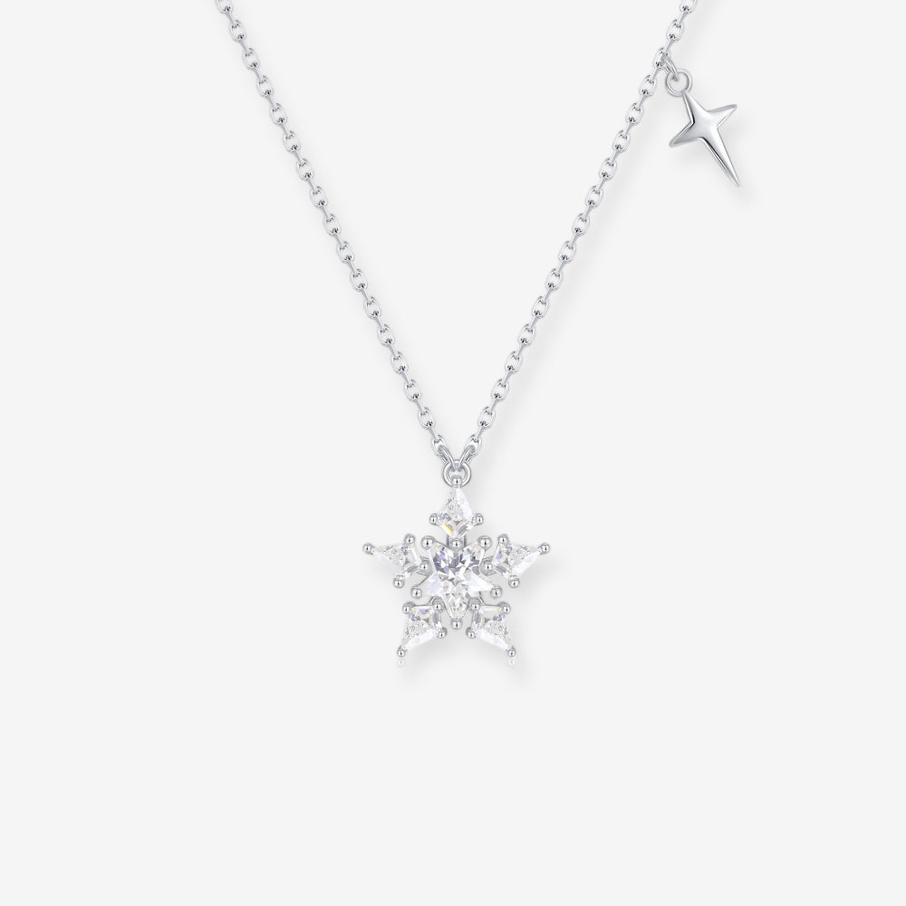 S925 Silver Zircon Lucky Star Necklace