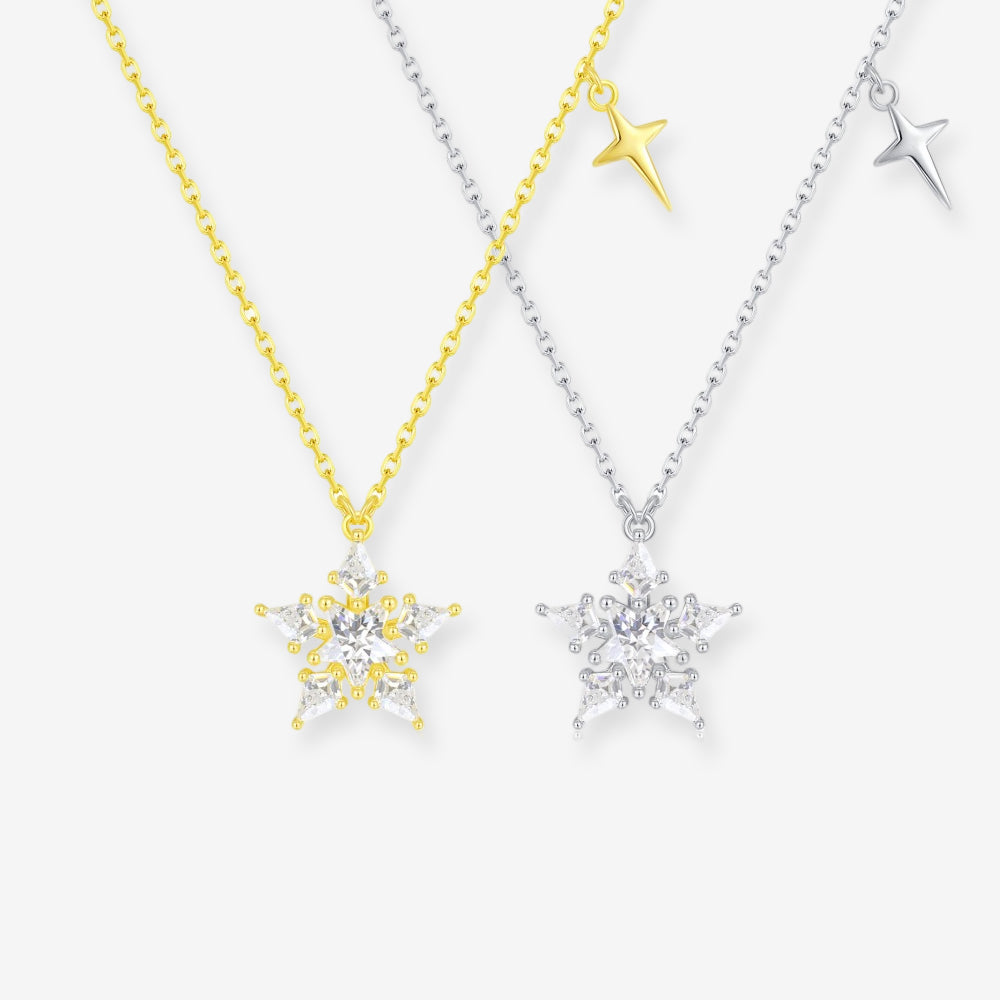 S925 Silver Zircon Lucky Star Necklace