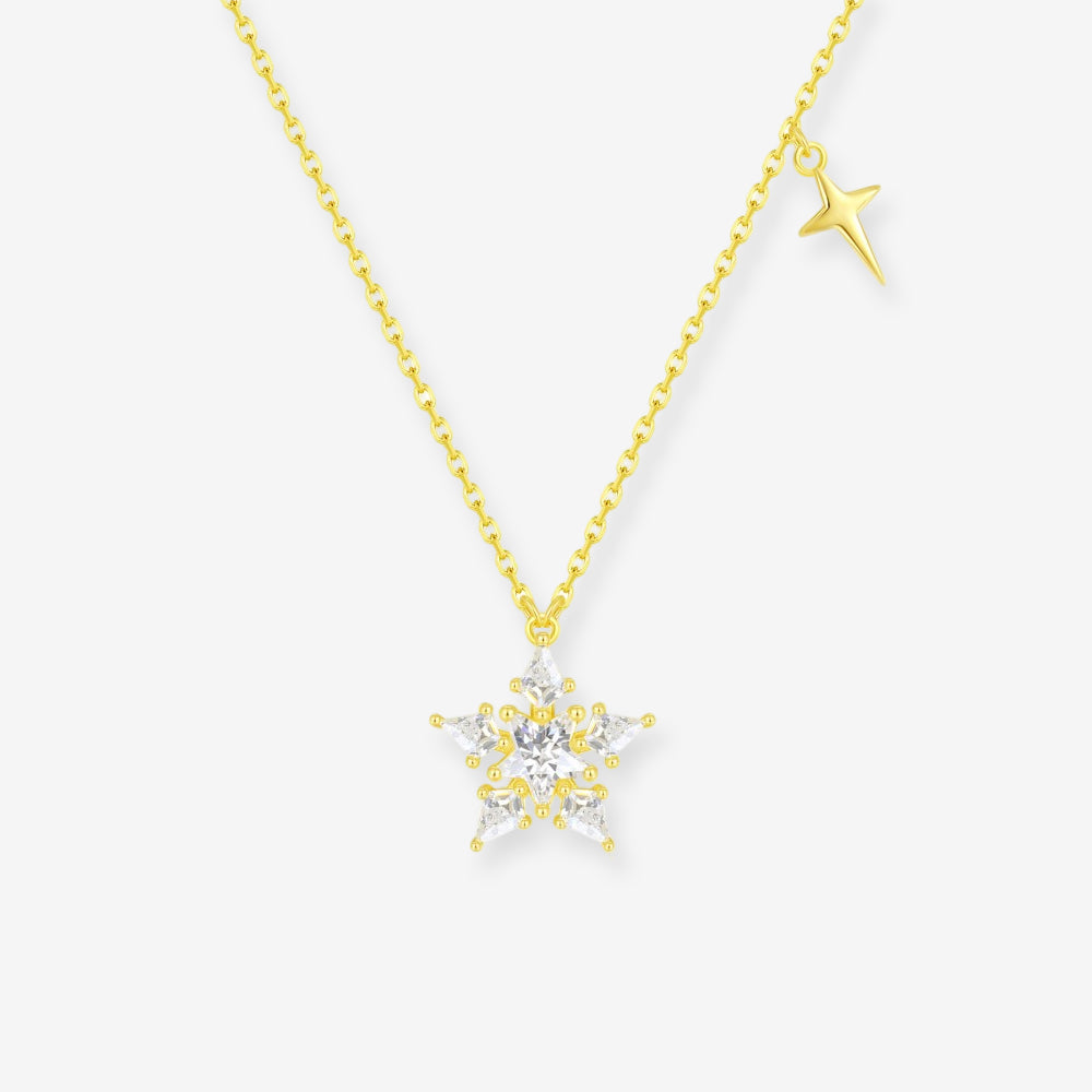 S925 Silver Zircon Lucky Star Necklace