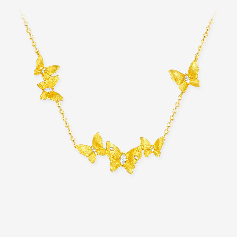 Gold Plated Silver Elegant Butterfly Necklace