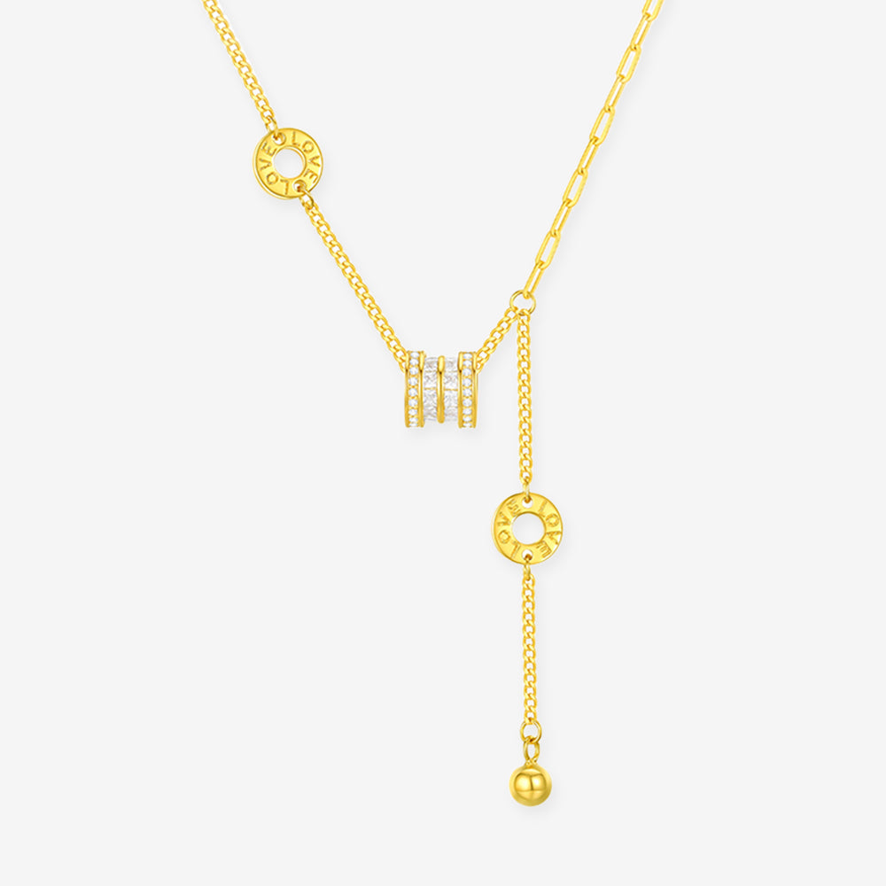 S925 Silver Zircon Small Waist Barrel Necklace