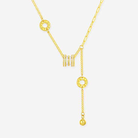 S925 Silver Zircon Small Waist Barrel Necklace