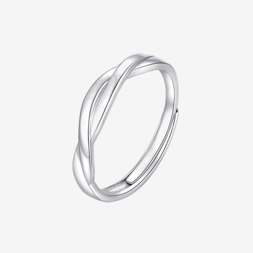 Silver Zirconia Love Connecting Couple Rings