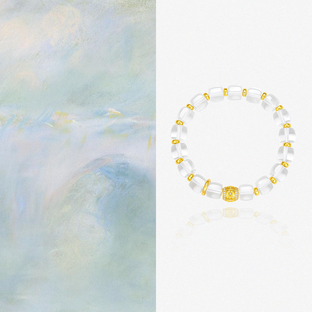 S925 Silver Silence of Mind Natural Clear Crystal Beaded Bracelet