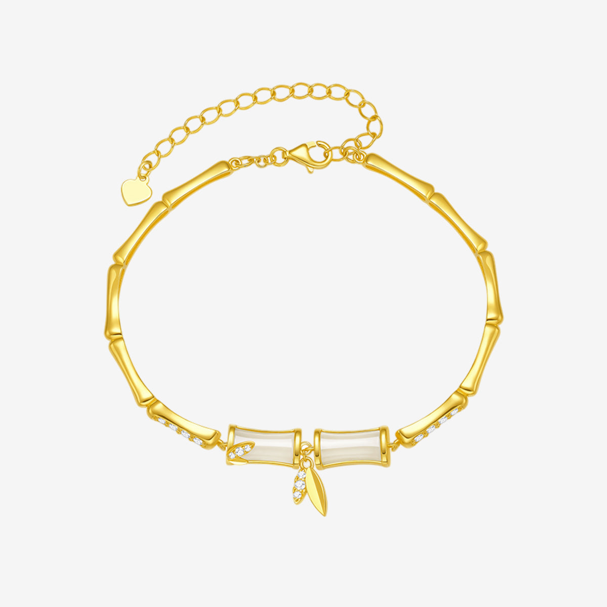 S925 Silver Hetian Jade Lucky Bamboo Bracelet